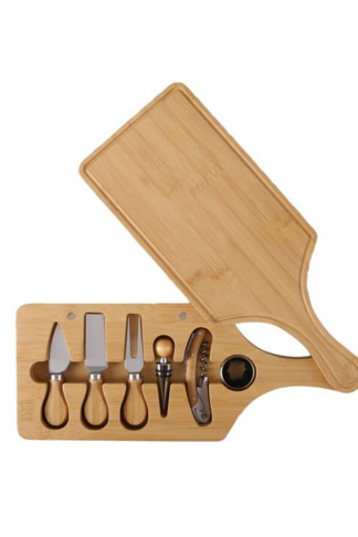 7-Piece Bamboo Wine & Cheese Board Set​
